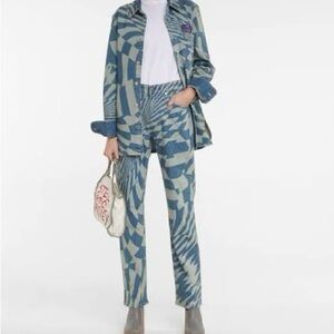 Stella McCartney x ED Curtis Blue and Light Blue Printed Denim Jacket